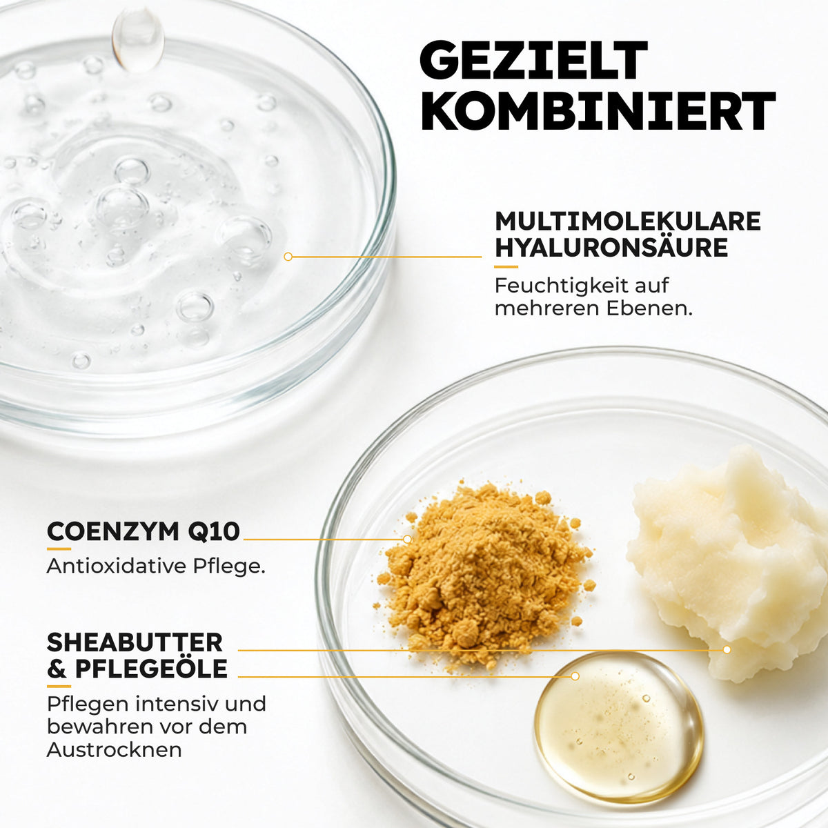 Q10, Hyaluron und Sheabutter – die Wirkstoffpartner der Creme