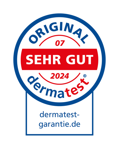 Dermatest® Garantie-Siegel Sehr gut, Prüfmonat Juli 2024