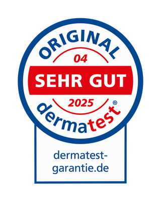 Dermatest sehr gut, Hautverträglichkeit geprüft – April 2025