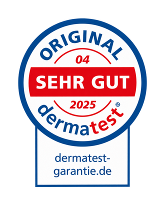 Dermatest sehr gut, Hautverträglichkeit geprüft – April 2025