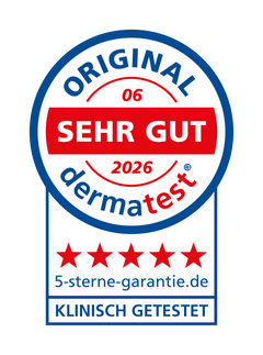 Dermatest sehr gut, 5-Sterne-Garantie, klinisch getestet – Juni 2026
