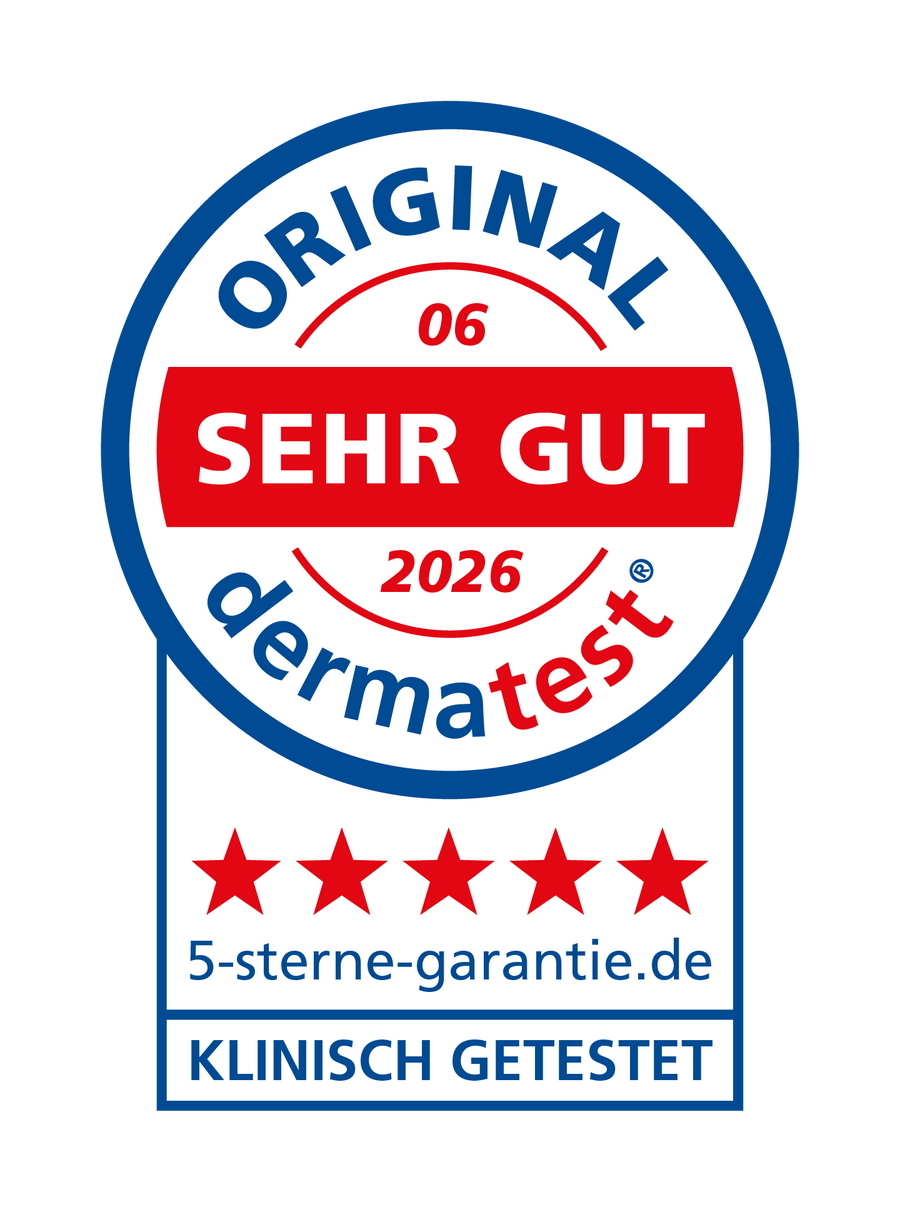 Dermatest® 5-Sterne-Siegel mit dem Ergebnis sehr gut