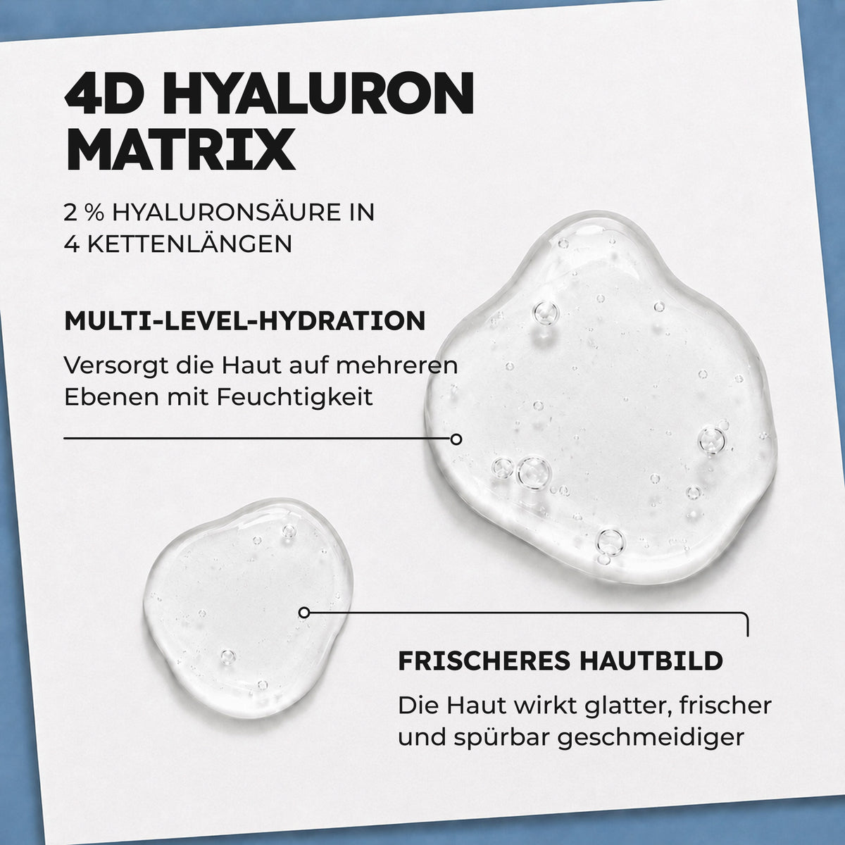 4D Hyaluron Matrix mit 2 Prozent Hyaluronsäure in vier Kettenlängen