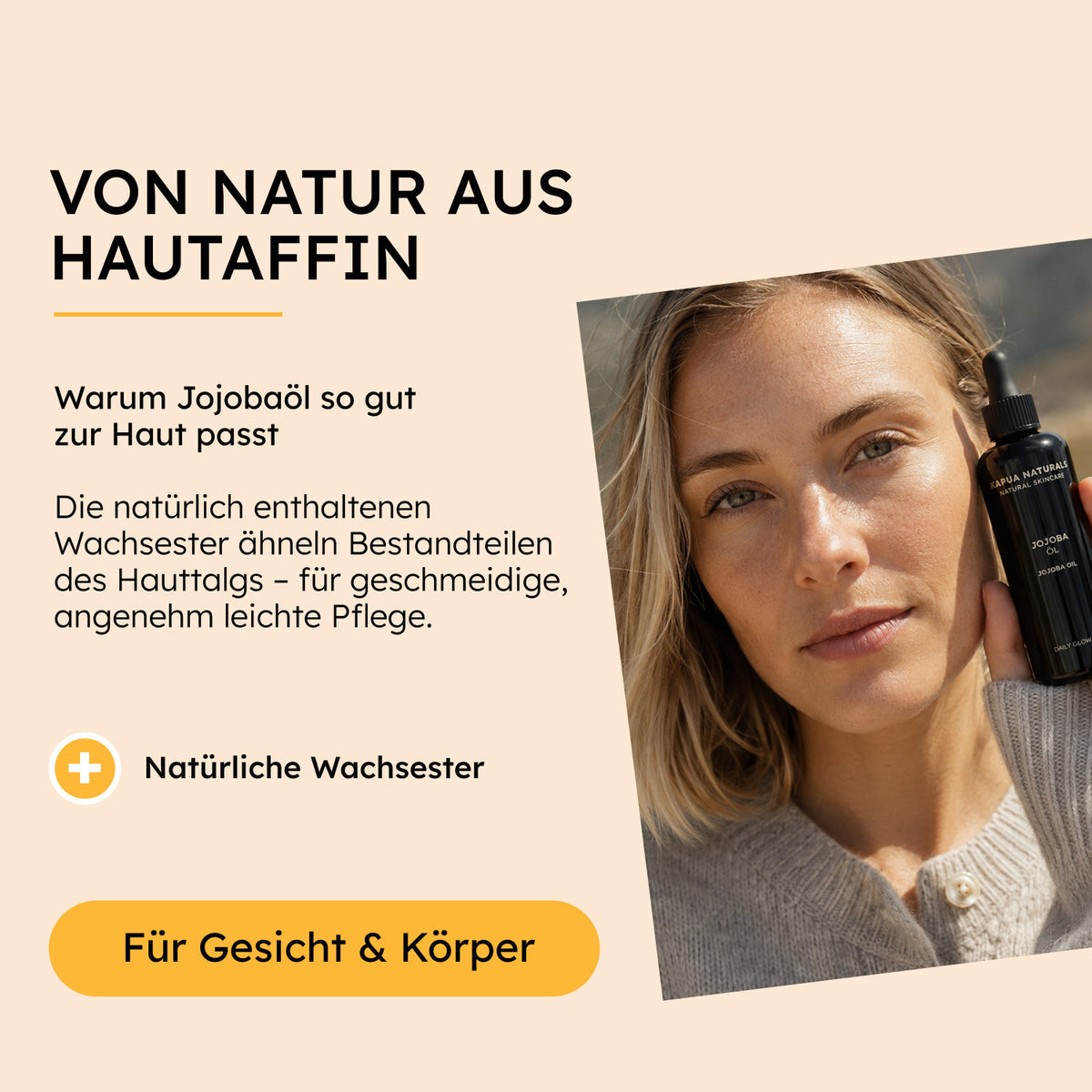 Jojobaöl mit natürlichen Wachsestern für Gesicht und Körper