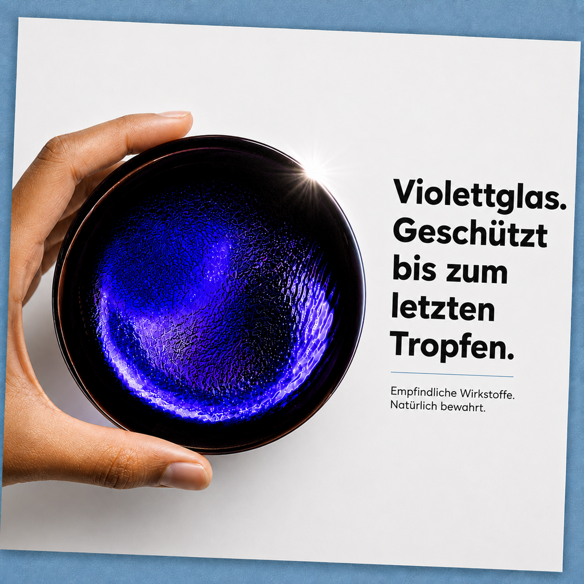 Violettglas schützt die Rezeptur des Kapua Naturals Moisturizer for Men