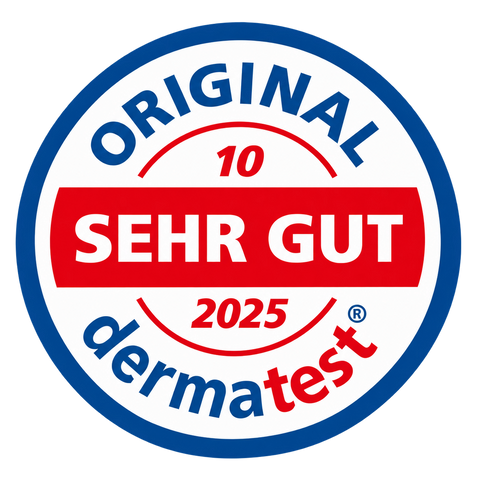 Dermatest Original Garantie-Siegel, Bestnote sehr gut, Oktober 2025