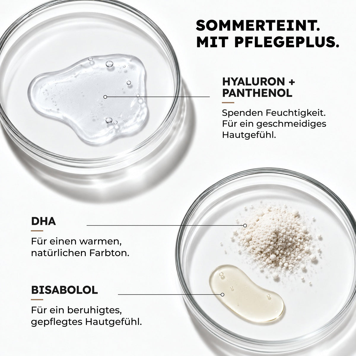 Tanning Drops – DHA, Hyaluron, Panthenol und Bisabolol im Überblick